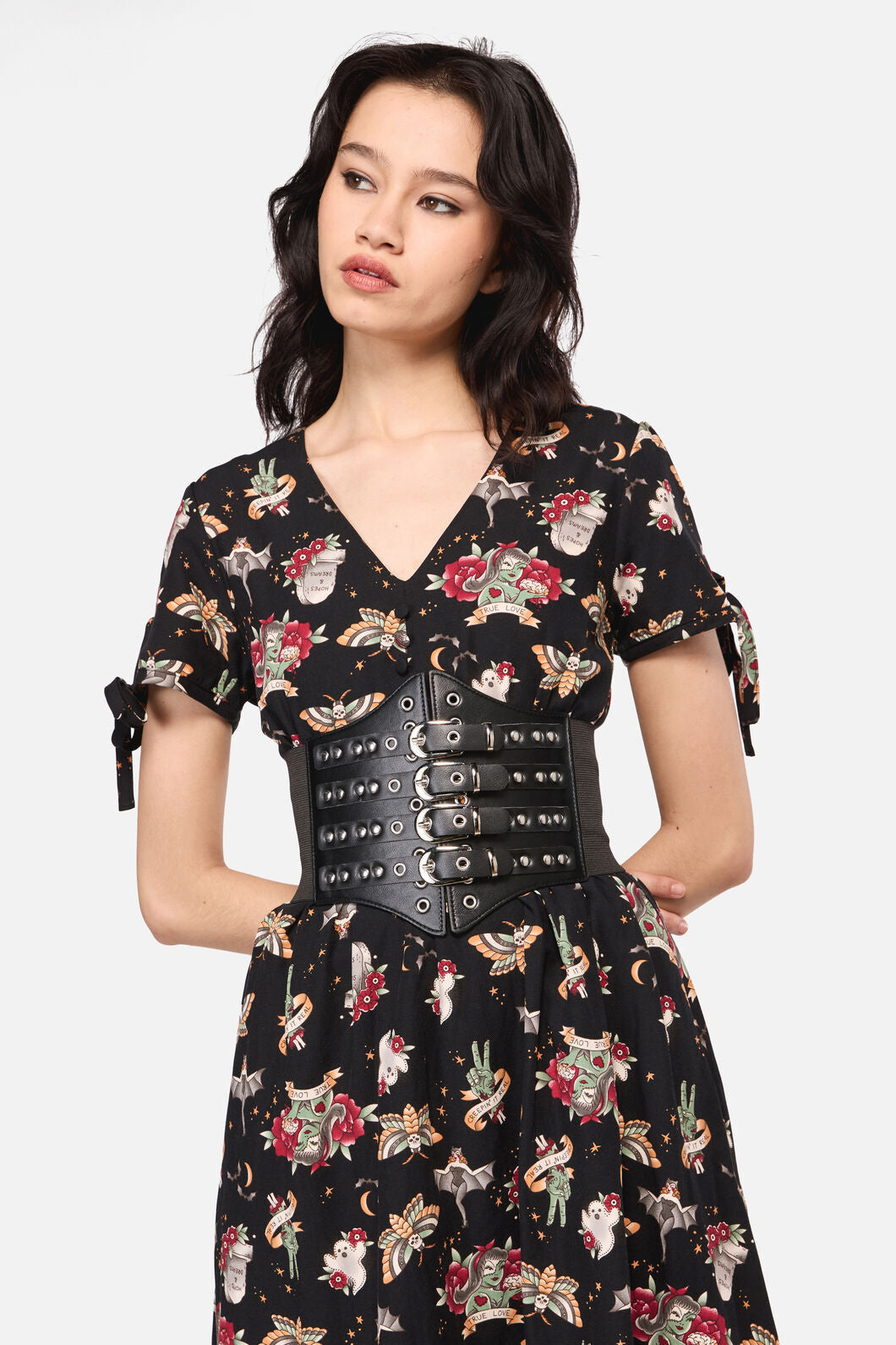 Dangerfield - Stud & Buckle Waist Belt - black