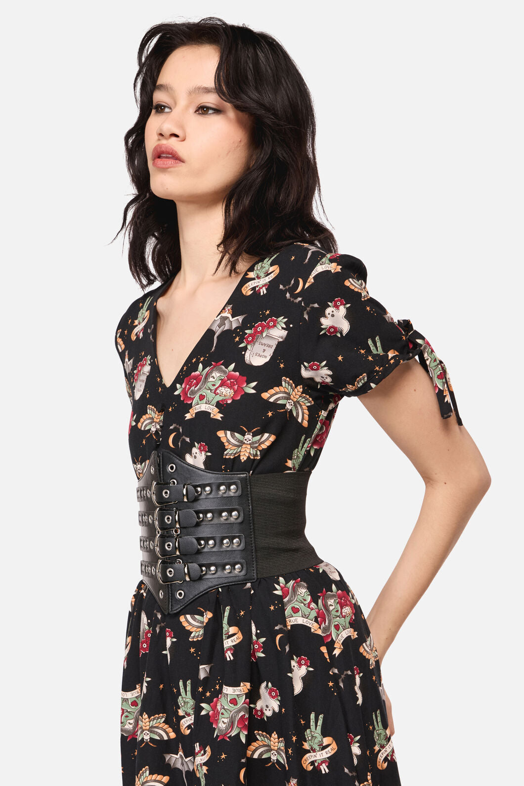 Dangerfield - Stud & Buckle Waist Belt - black