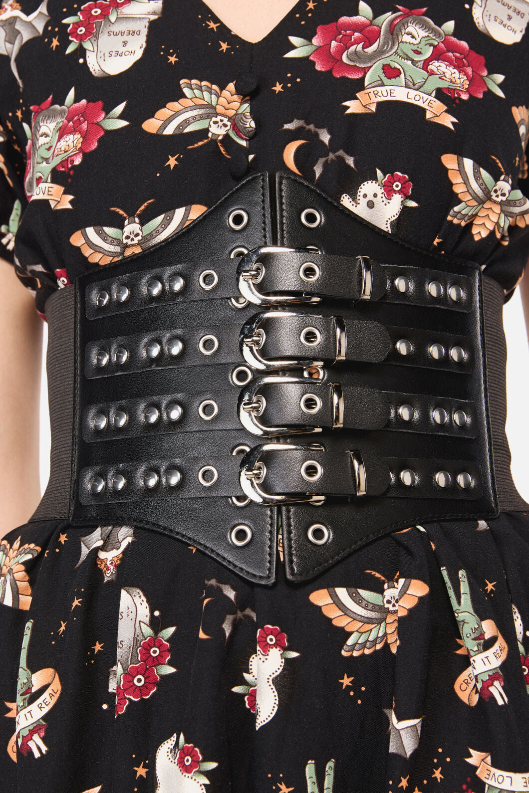 Dangerfield - Stud & Buckle Waist Belt - black