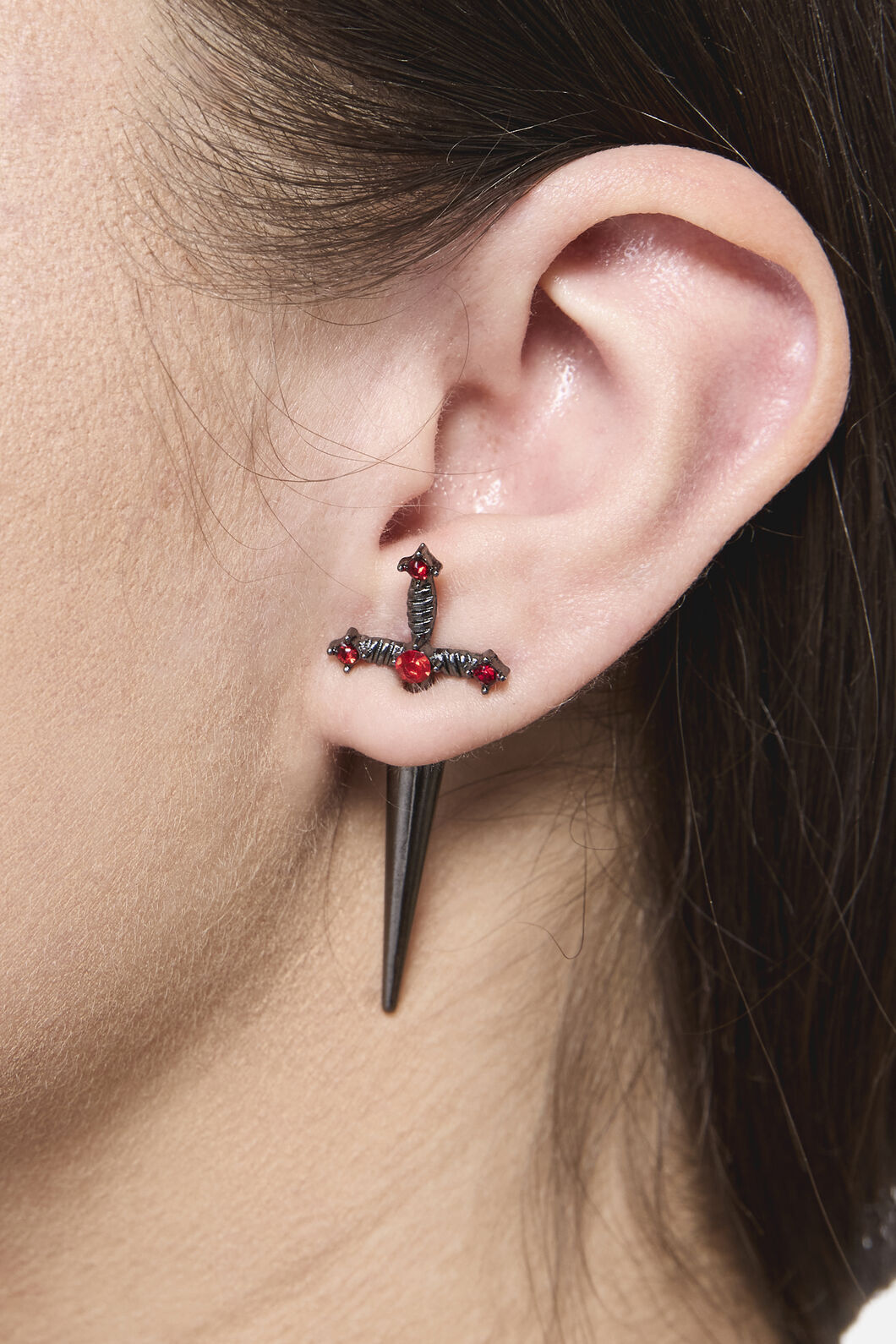 Dangerfield - Through The Ear Sword Earrings - silver