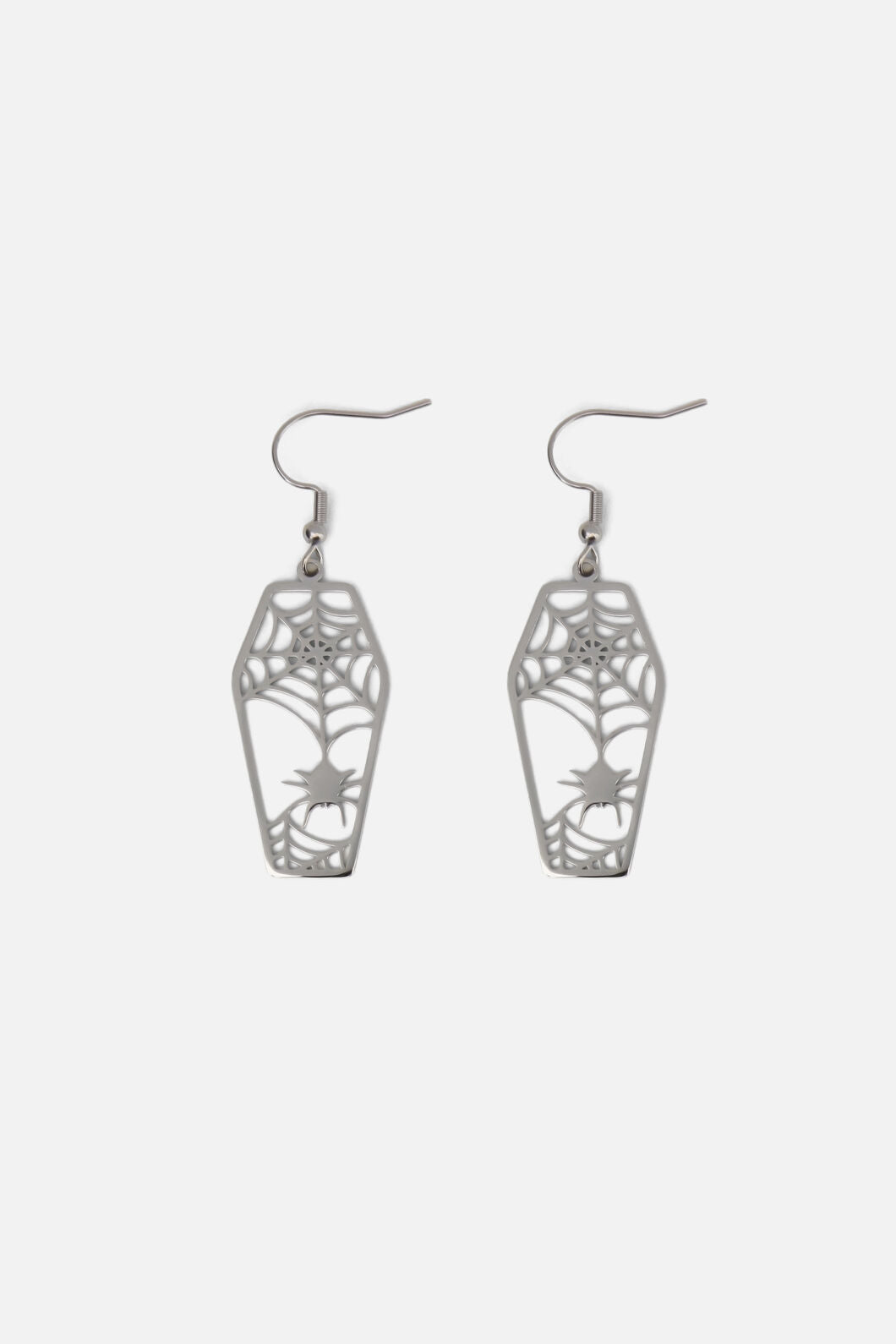 Dangerfield - Coffin Spiderweb Earrings - silver