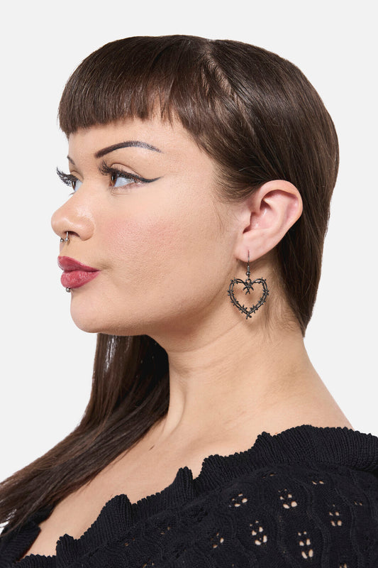 Dangerfield - Sharp Hearted Earrings - black