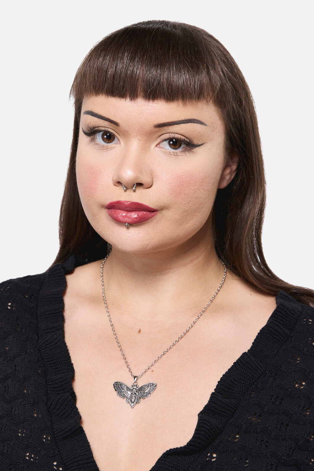 Dangerfield - All Hallows Eve Moth Necklace - silver