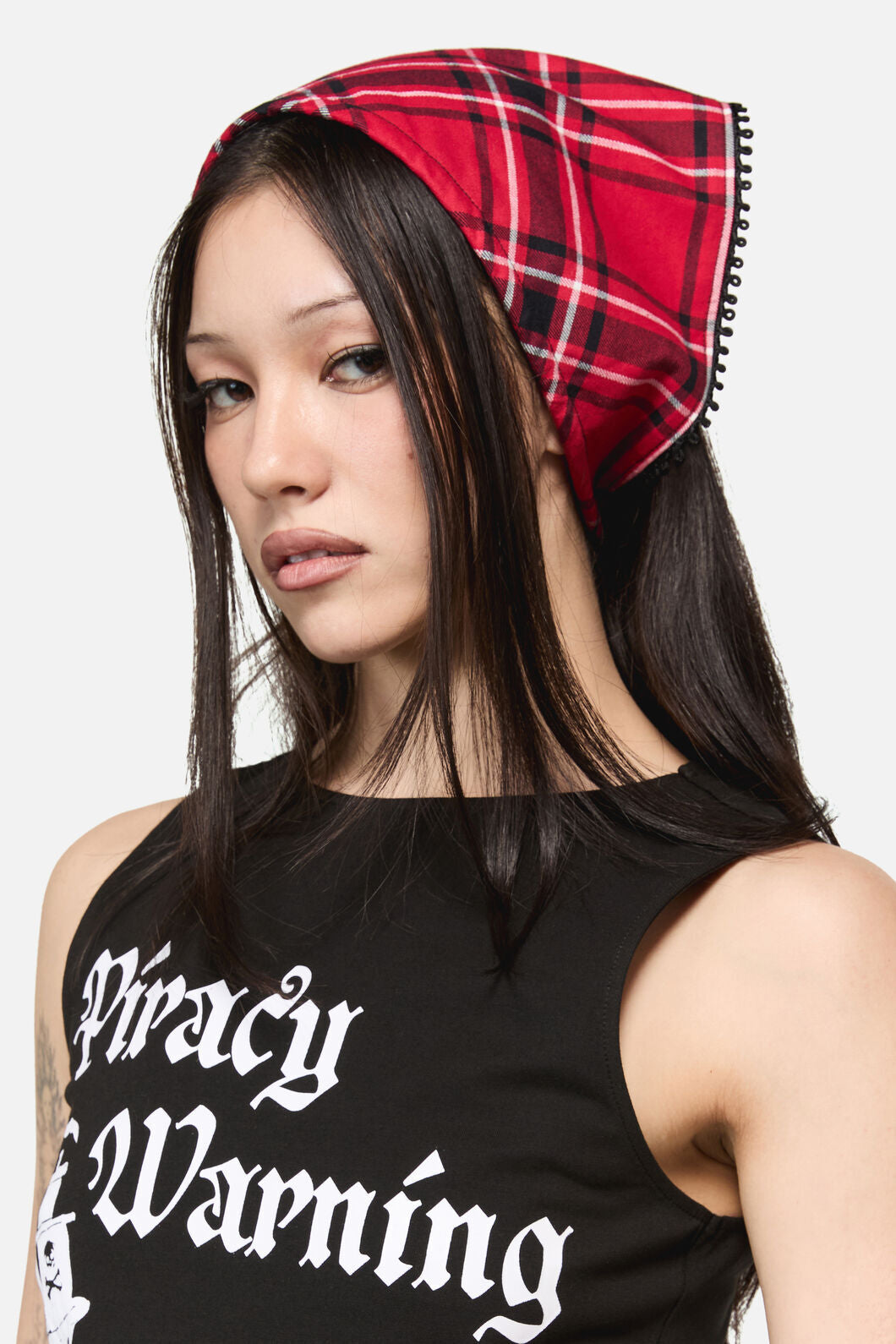 Dangerfield - Piracy Tartan Head Scarf - red