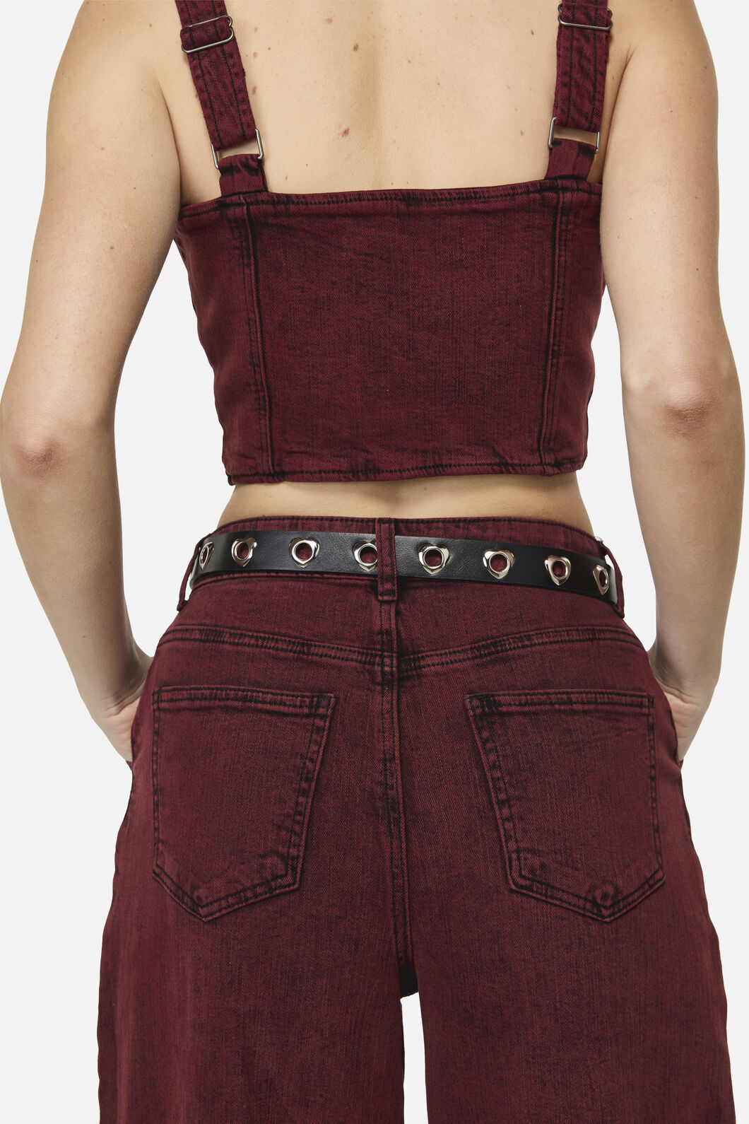 Dangerfield - Heart Eyelets & Buckle Belt - black