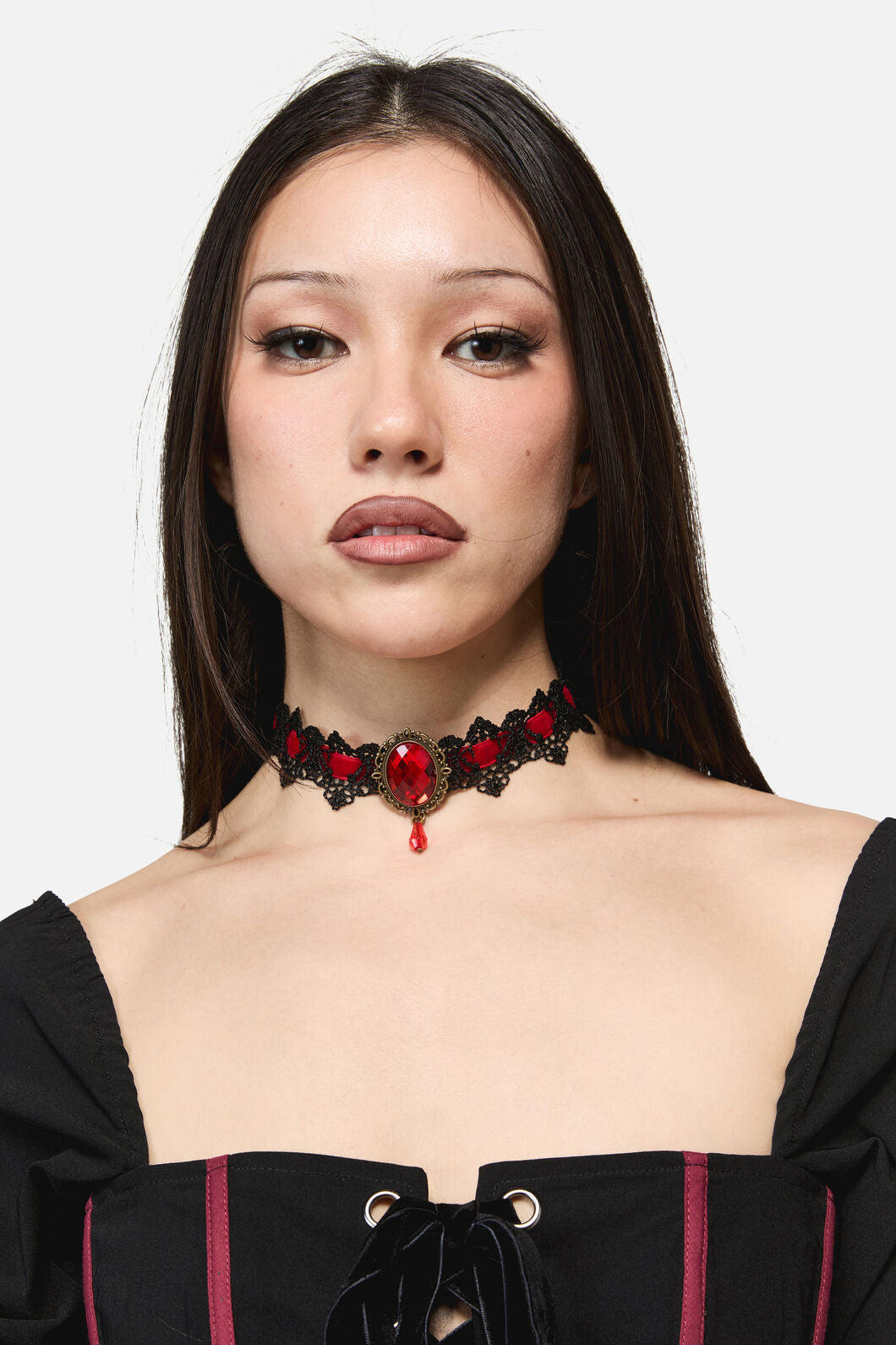 Dangerfield - Gothic Lace Choker - red