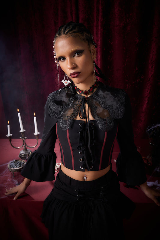 Dangerfield - Black Lace Collar - black