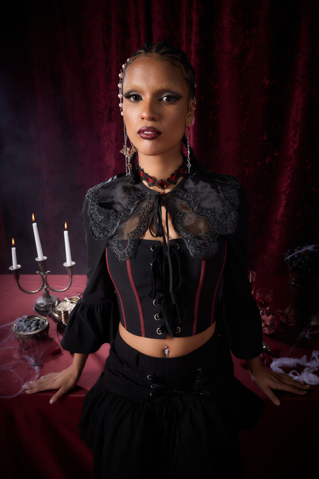 Dangerfield - Black Lace Collar - black