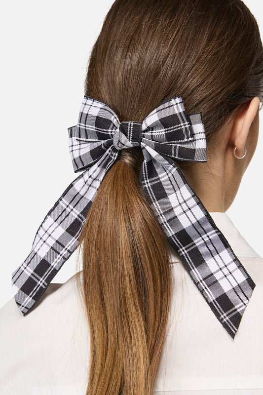 Dangerfield - Check Bow Barrette Clip - black