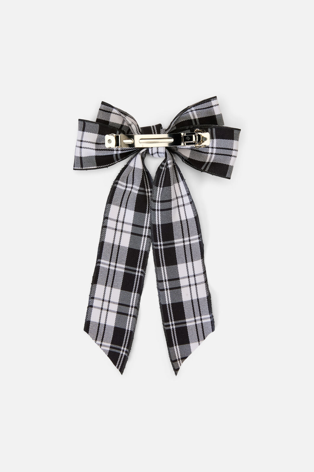 Dangerfield - Check Bow Barrette Clip - black
