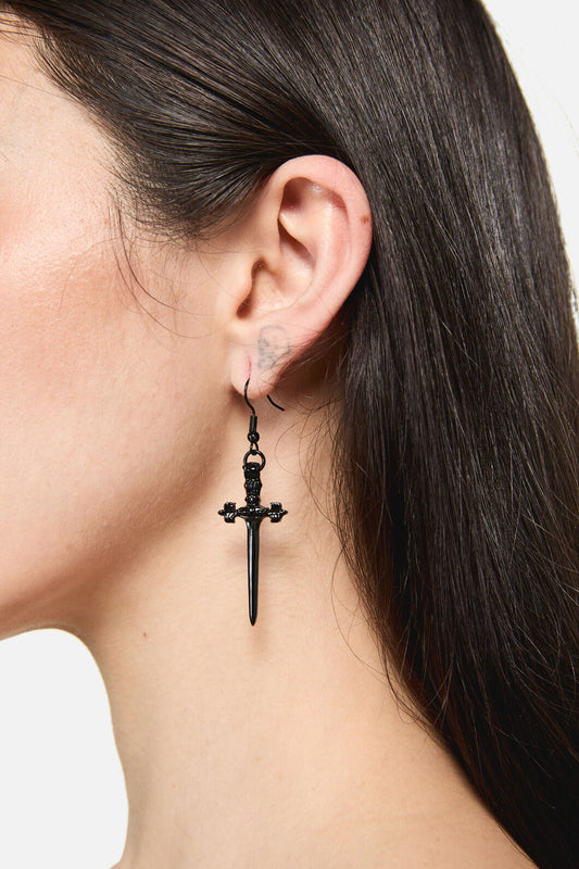 Dangerfield - Black Sword Earrings - black