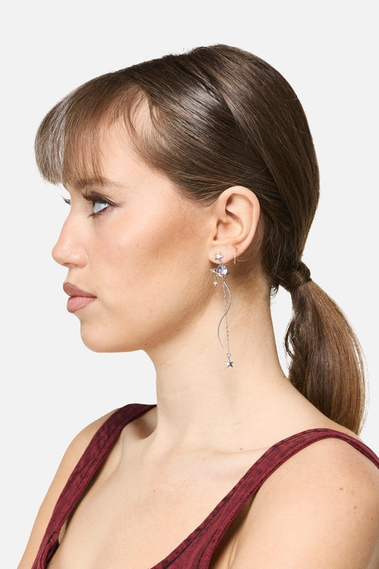 Dangerfield - Galactic Planet Star Earrings - silver