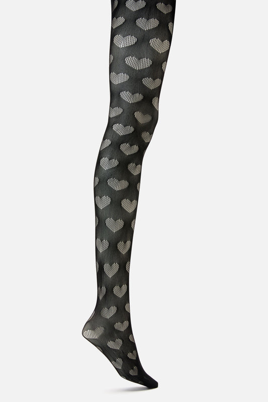 Dangerfield - Heart Mesh Tights - black