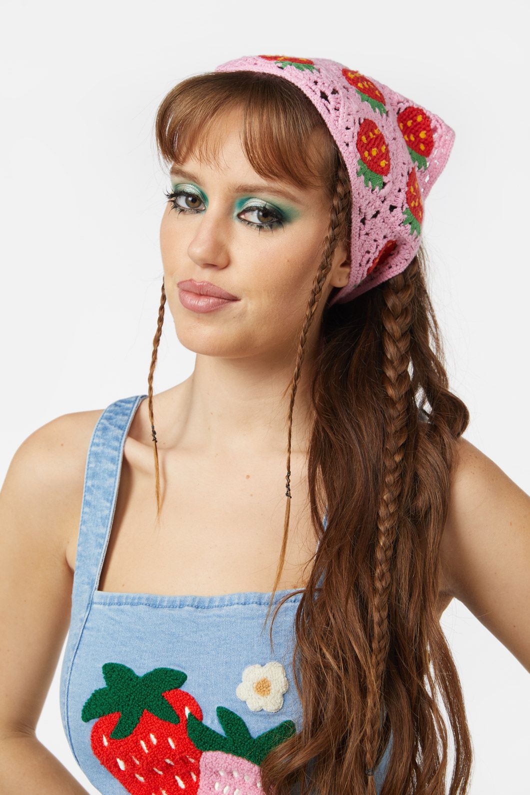 Dangerfield - Strawberry Crochet Bandana - pink
