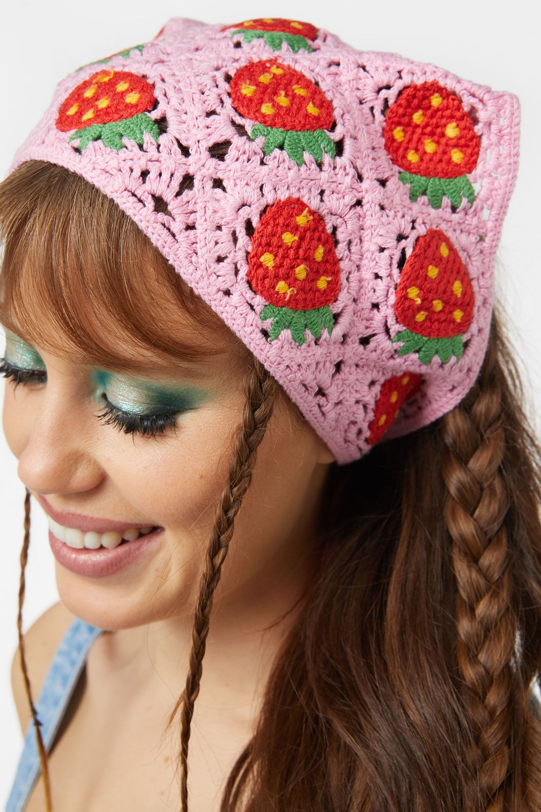 Dangerfield - Strawberry Crochet Bandana - pink