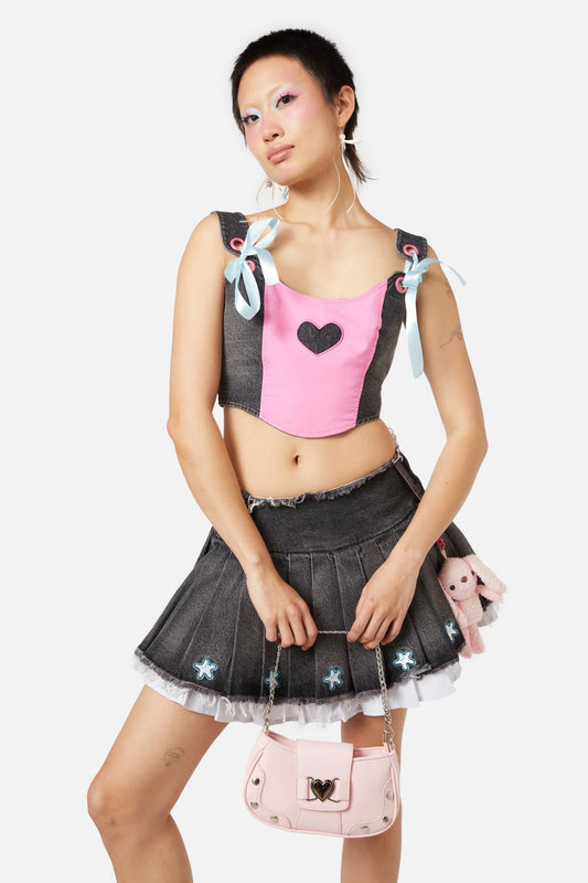Dangerfield - Hearts & Chain Bag - pink