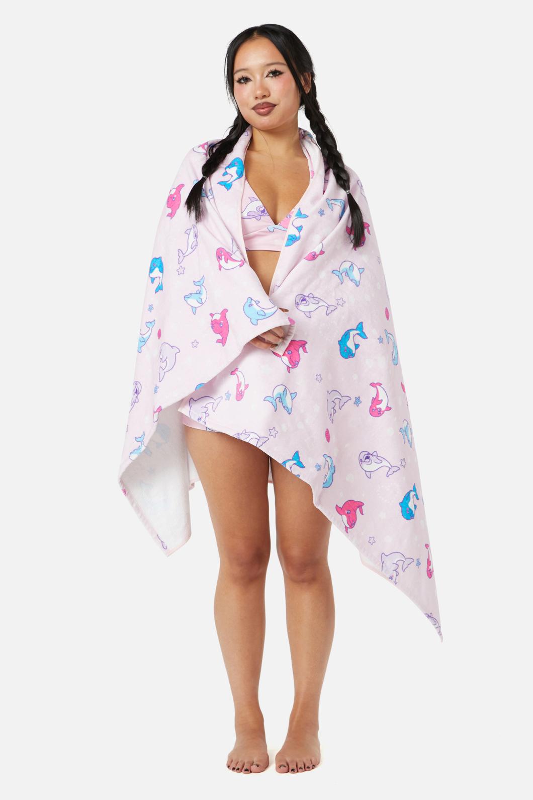 Dangerfield - Dolphin Pod Beach Towel - pink