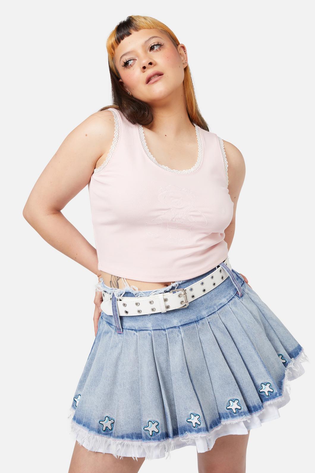 Dangerfield - White Eyelet Belt - white