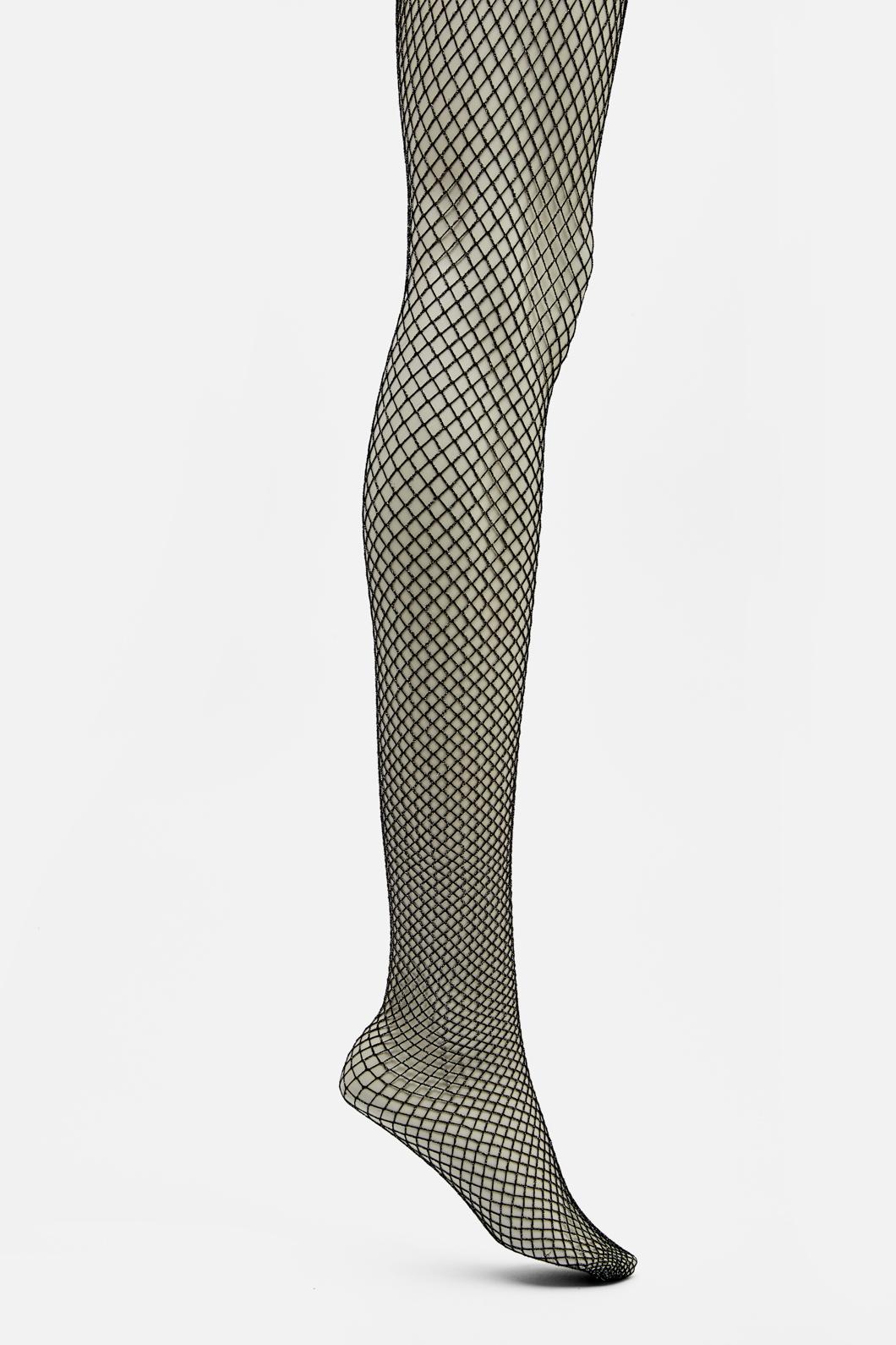 Dangerfield - Silver Glitter Fishnets - black