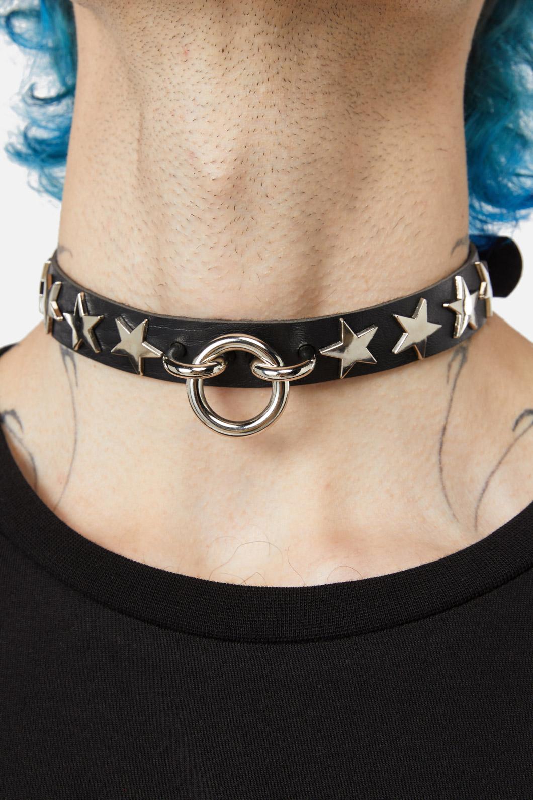Dangerfield - Stars & Ring Choker - black