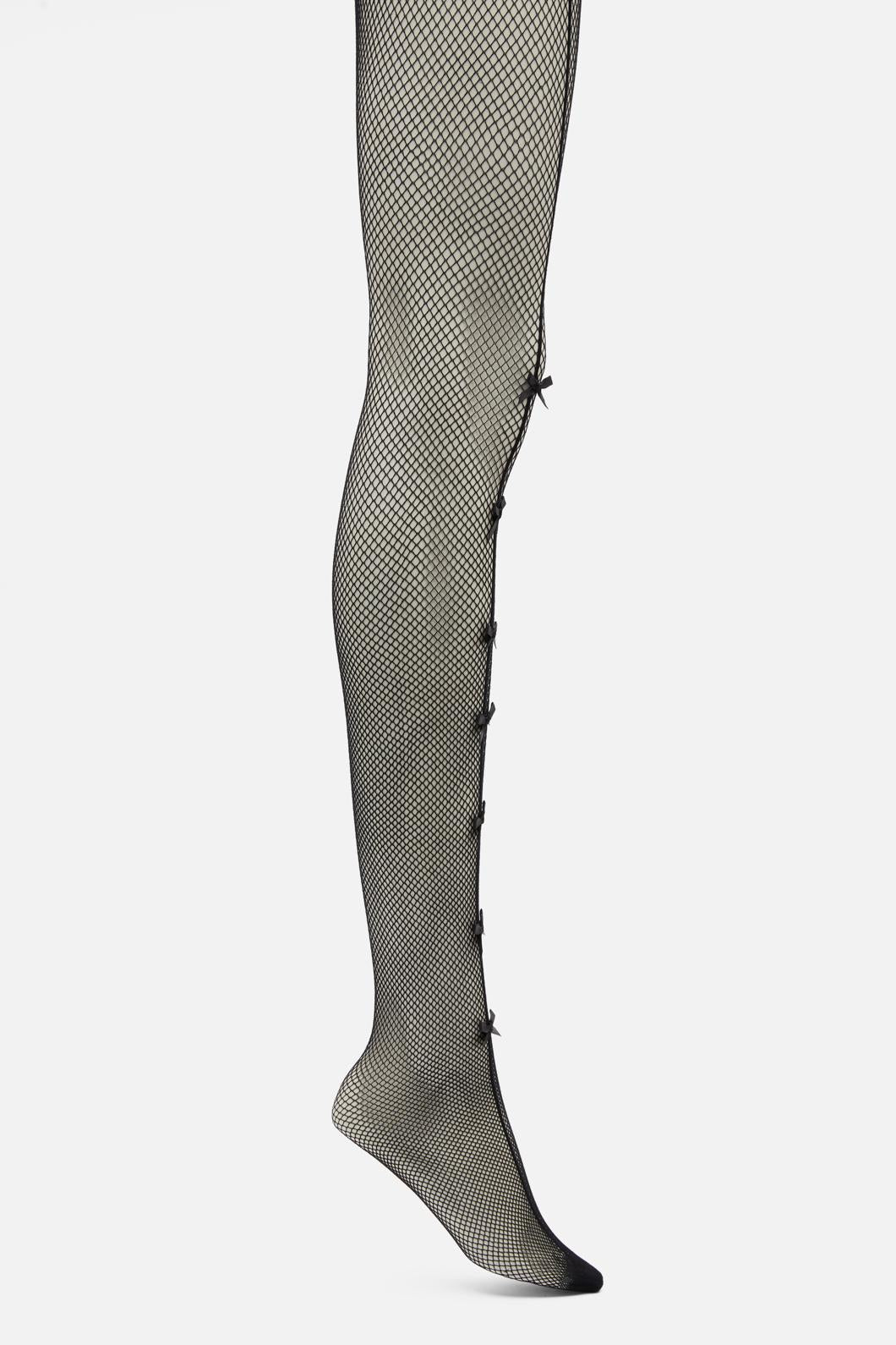 Dangerfield - Bows Fishnet Tights - black