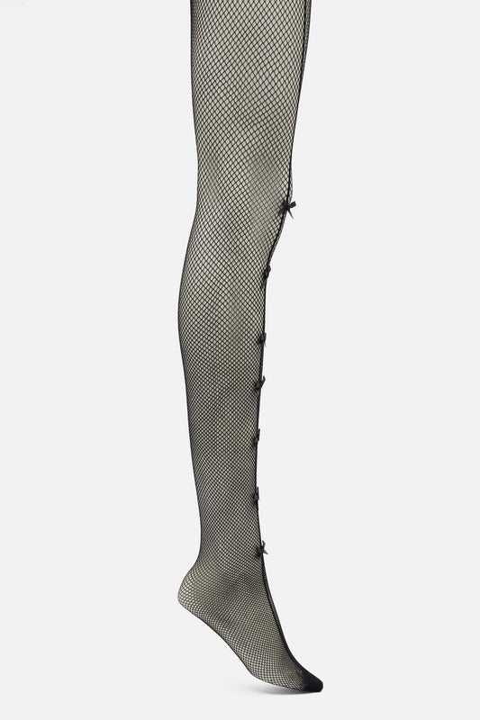 Dangerfield - Bows Fishnet Tights - black