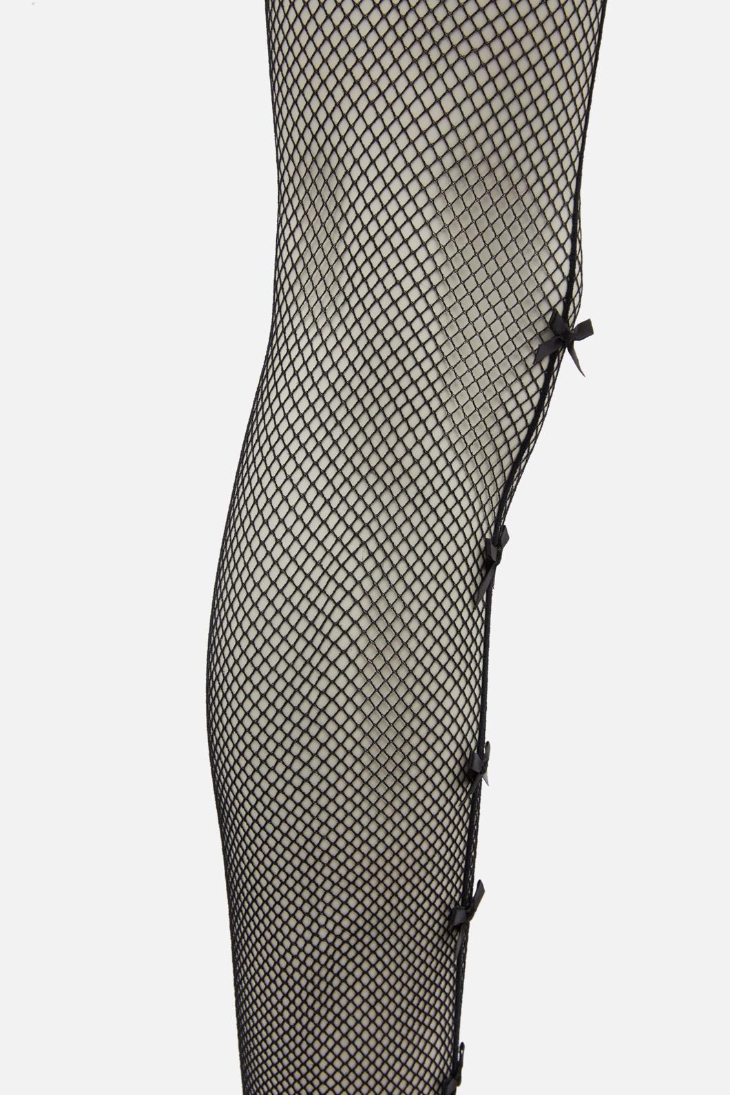 Dangerfield - Bows Fishnet Tights - black