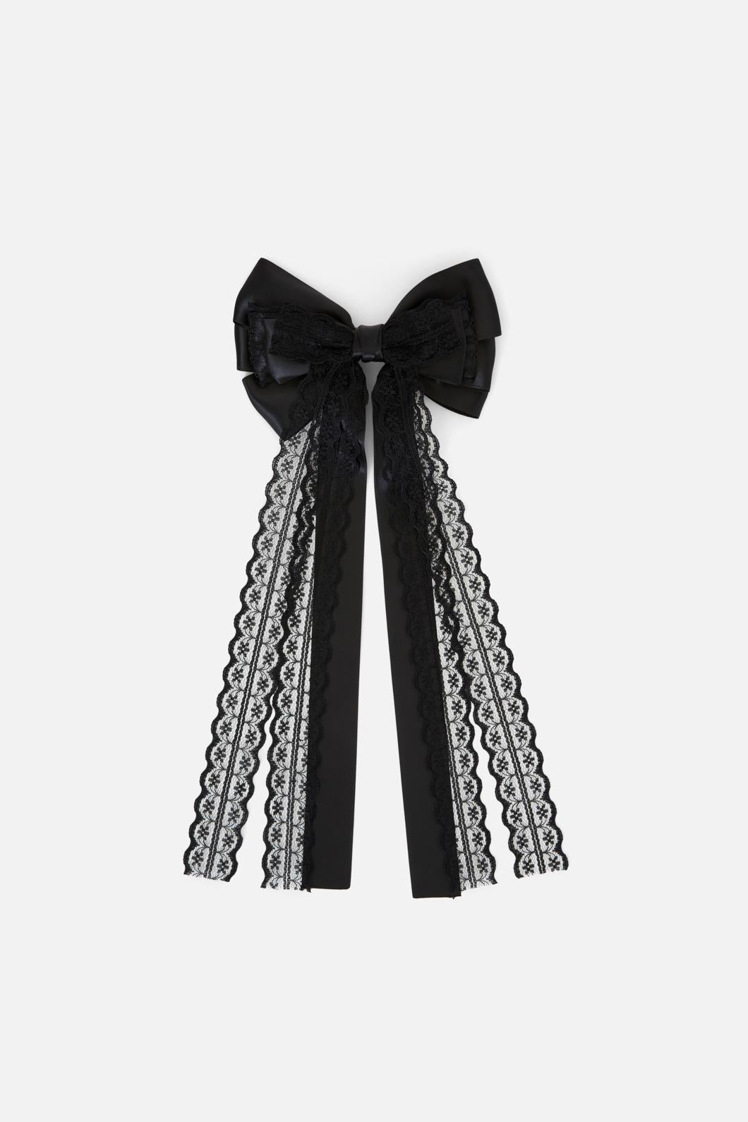 Dangerfield - Lace & Bow Clip - black