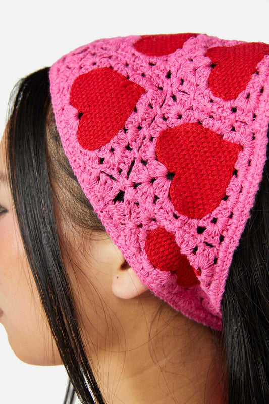 Dangerfield - Hearts Head Scarf - pink