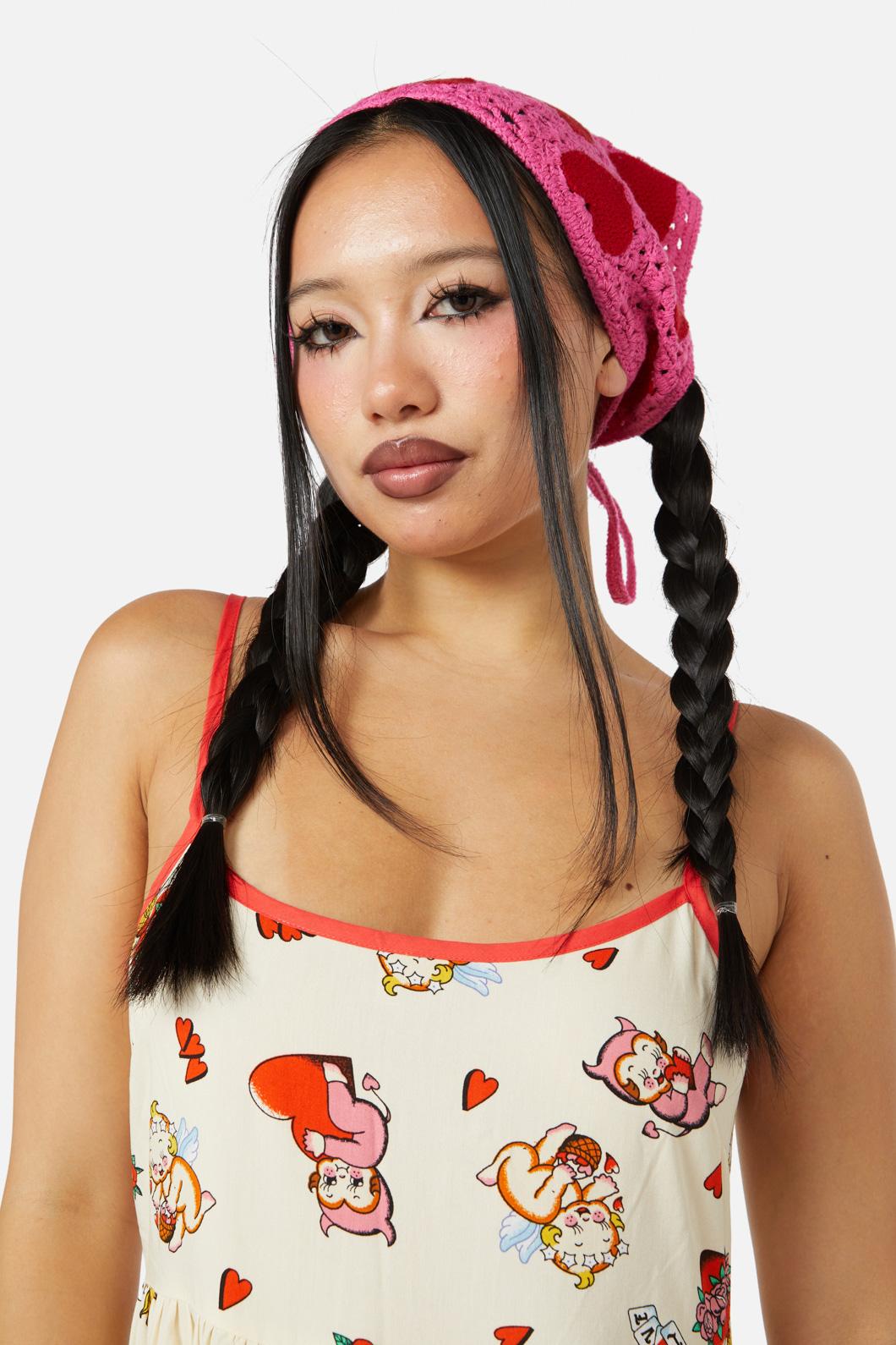 Dangerfield - Hearts Head Scarf - pink