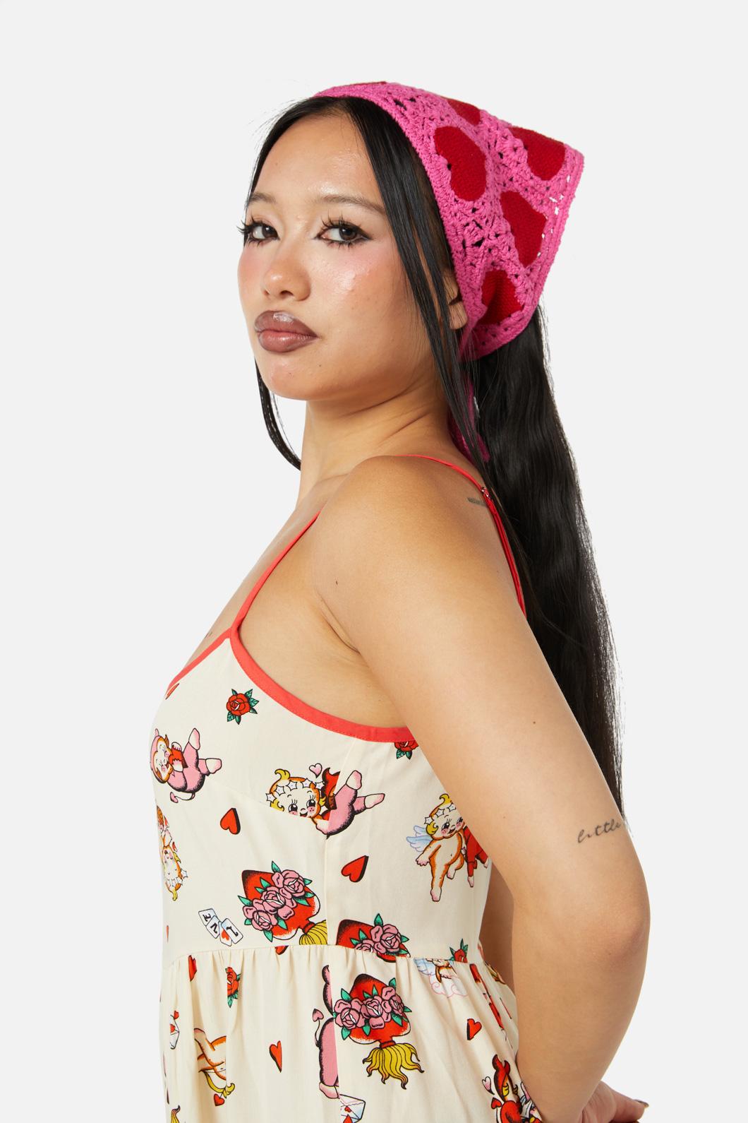 Dangerfield - Hearts Head Scarf - pink