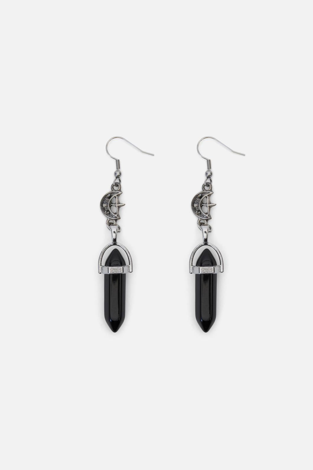 Dangerfield - Moon Crystal Earrings - silver