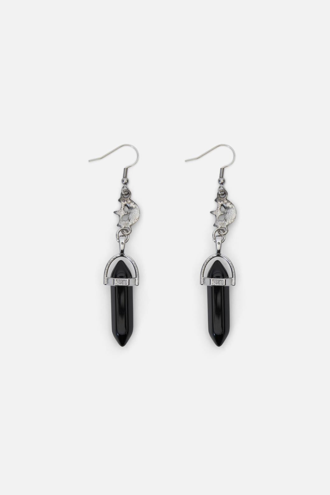 Dangerfield - Moon Crystal Earrings - silver