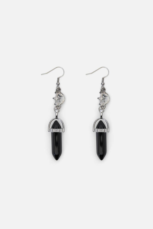 Dangerfield - Moon Crystal Earrings - silver