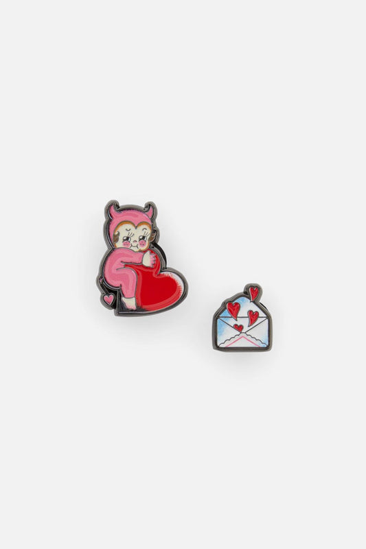 Dangerfield - Love Bird Pin Set - multi