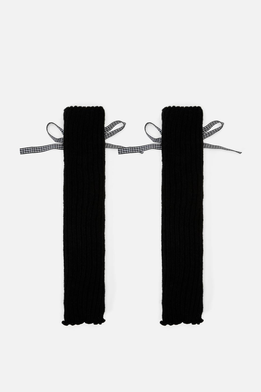 Dangerfield - Black Lace Up Leg Warmers - black