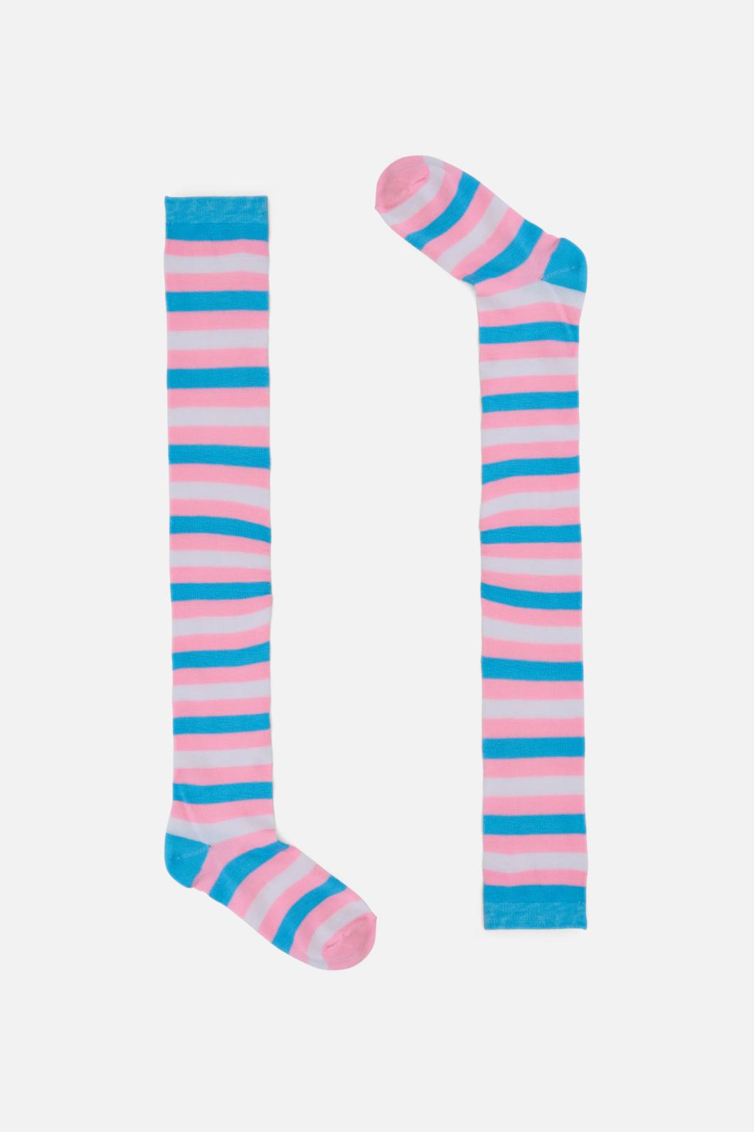 Dangerfield - Long Striped Socks - blue