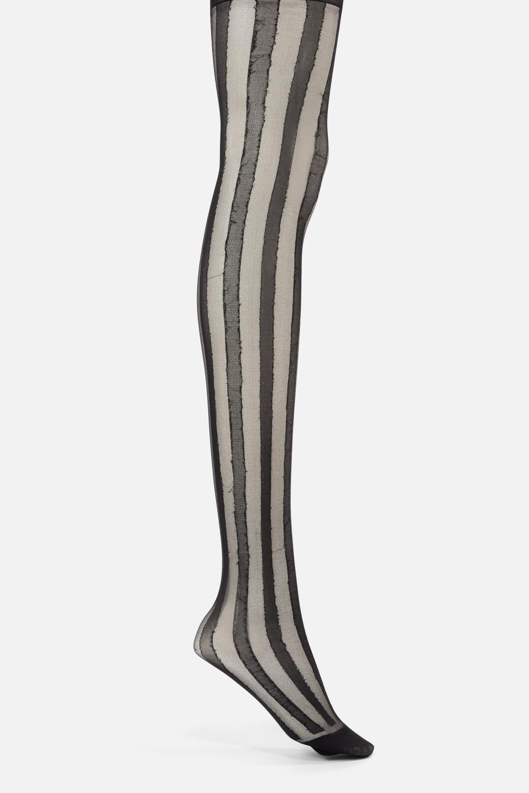 Dangerfield - Vertical Striped Tights - black