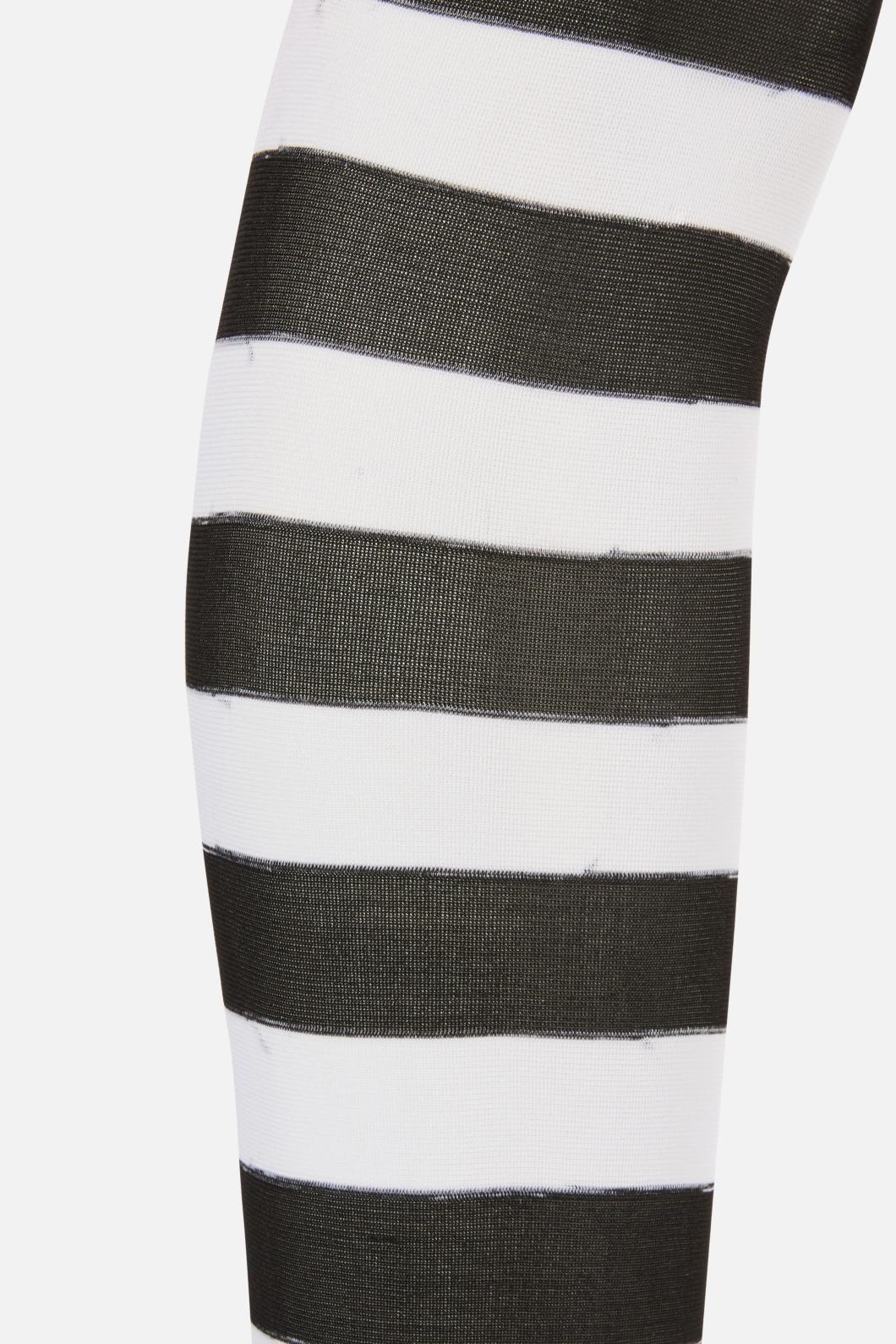 Dangerfield - Black White Striped Tights - black-white