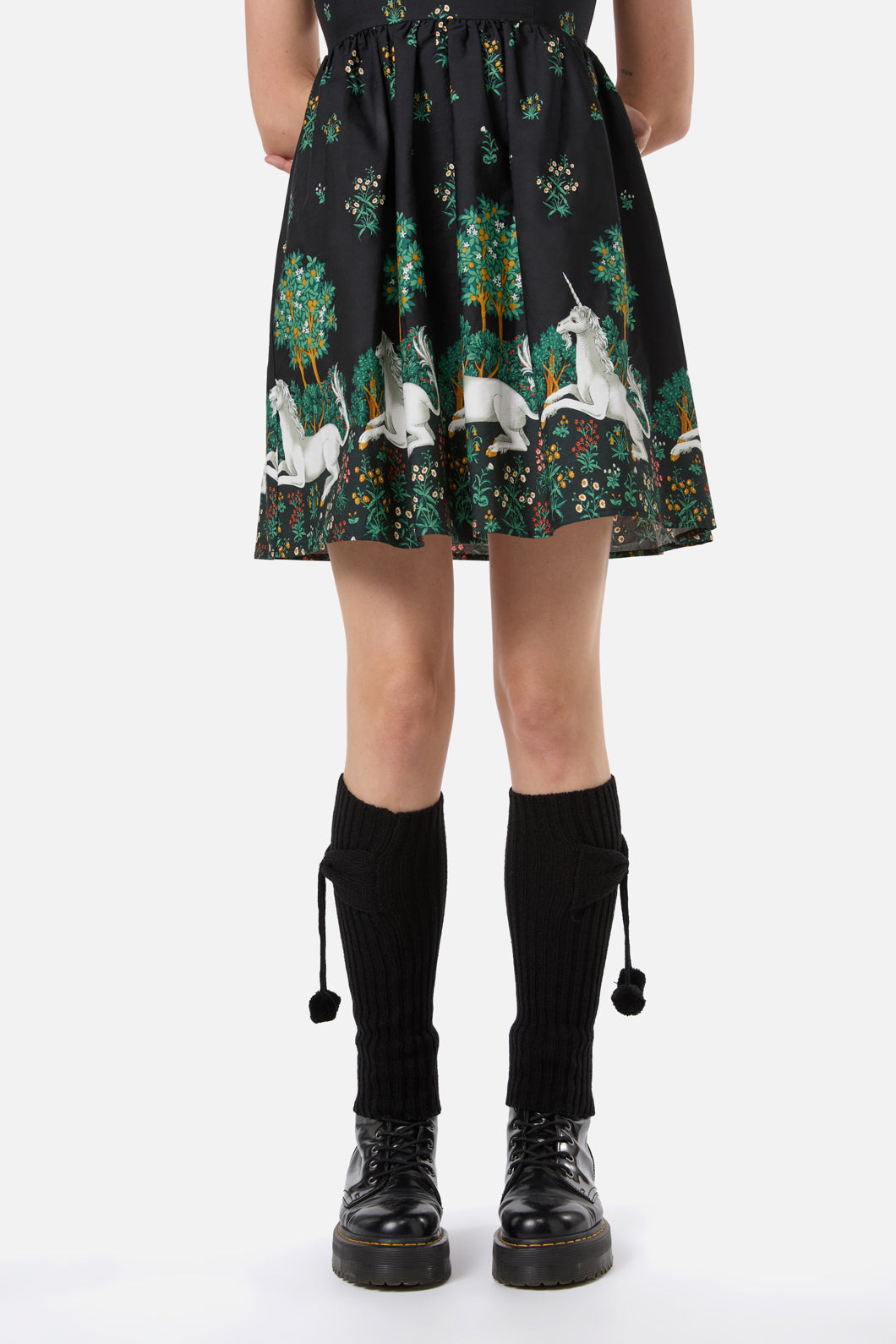 Dangerfield - Black Bow Pom Legwarmers - black
