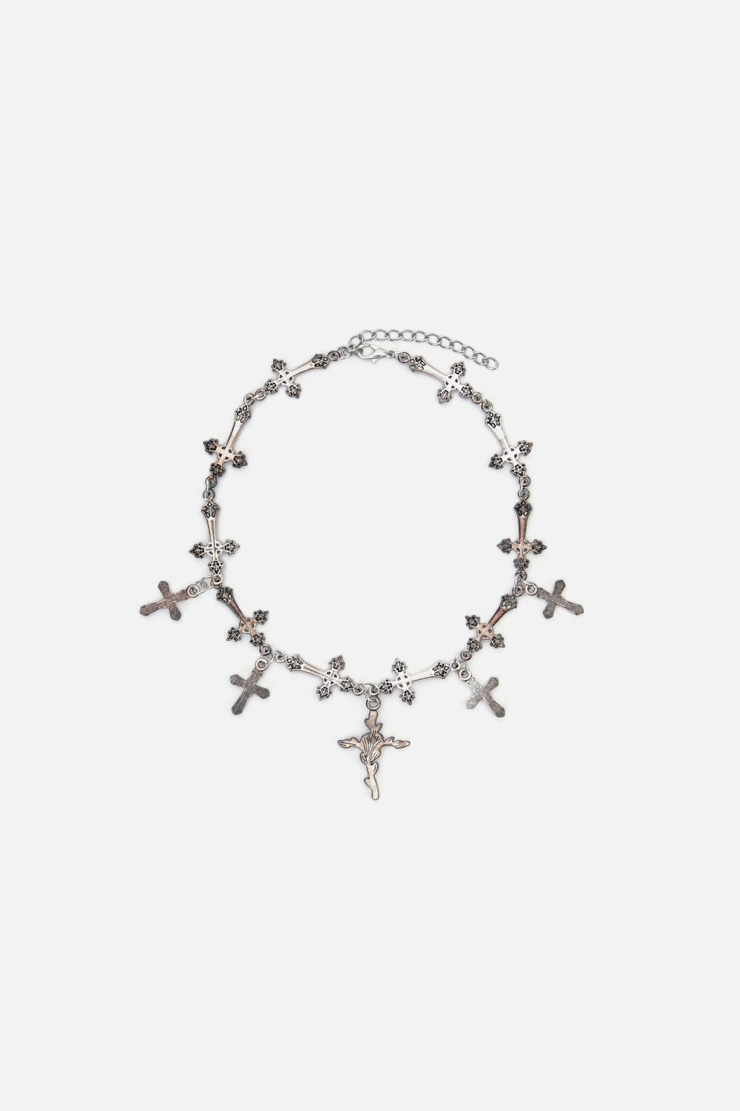 Dangerfield - Crosses Choker Necklace - silver