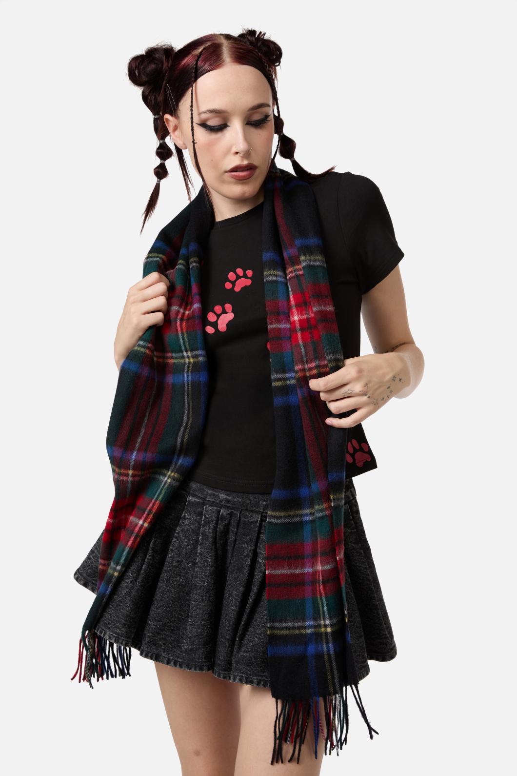 Dangerfield - Black Tartan Scarf - black