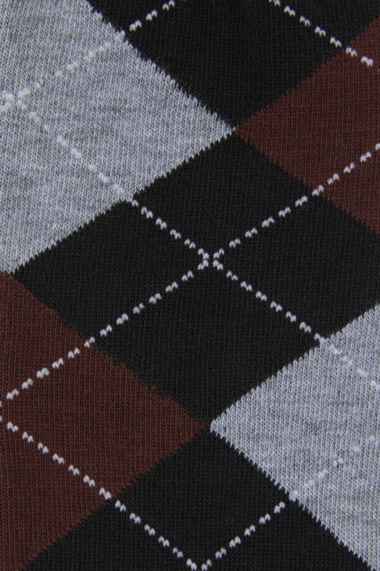 Dangerfield - Long Argyle Socks - black-grey