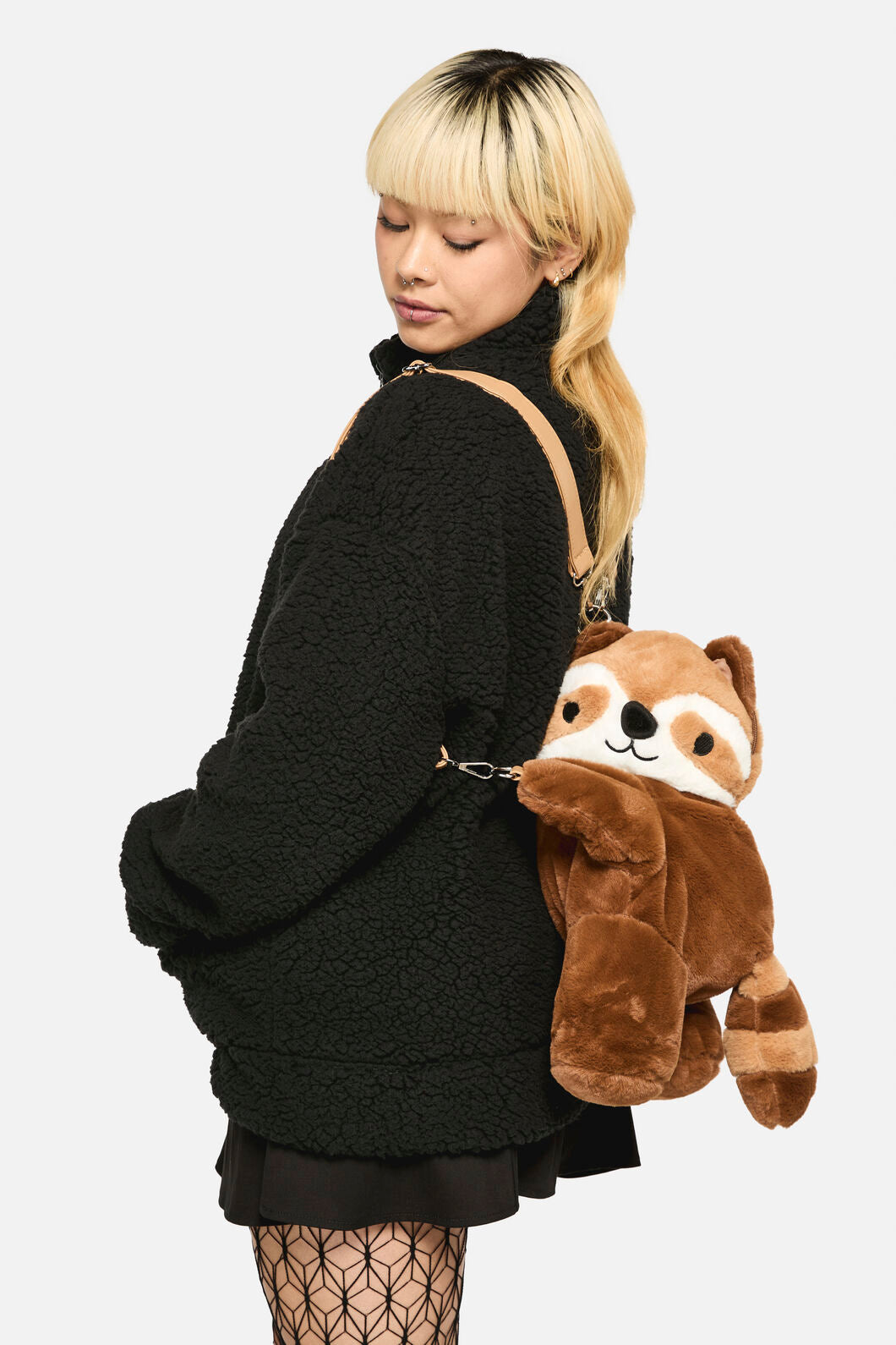 Dangerfield - Raccoon Plush Backpack - tan