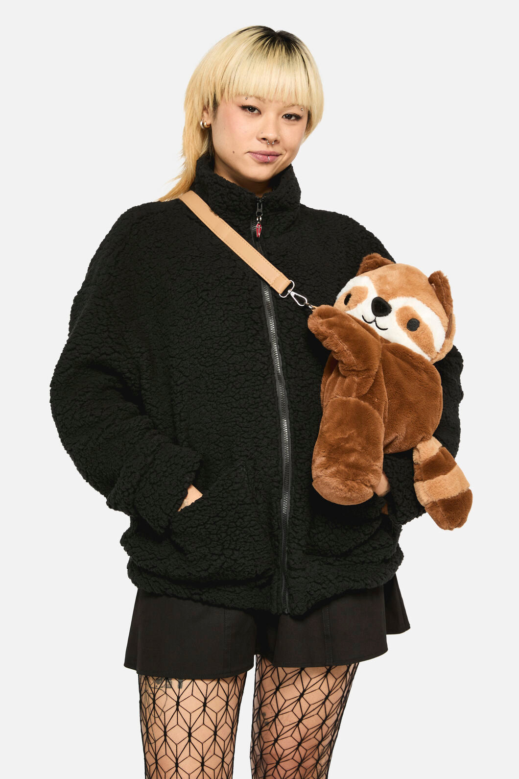 Dangerfield - Raccoon Plush Backpack - tan