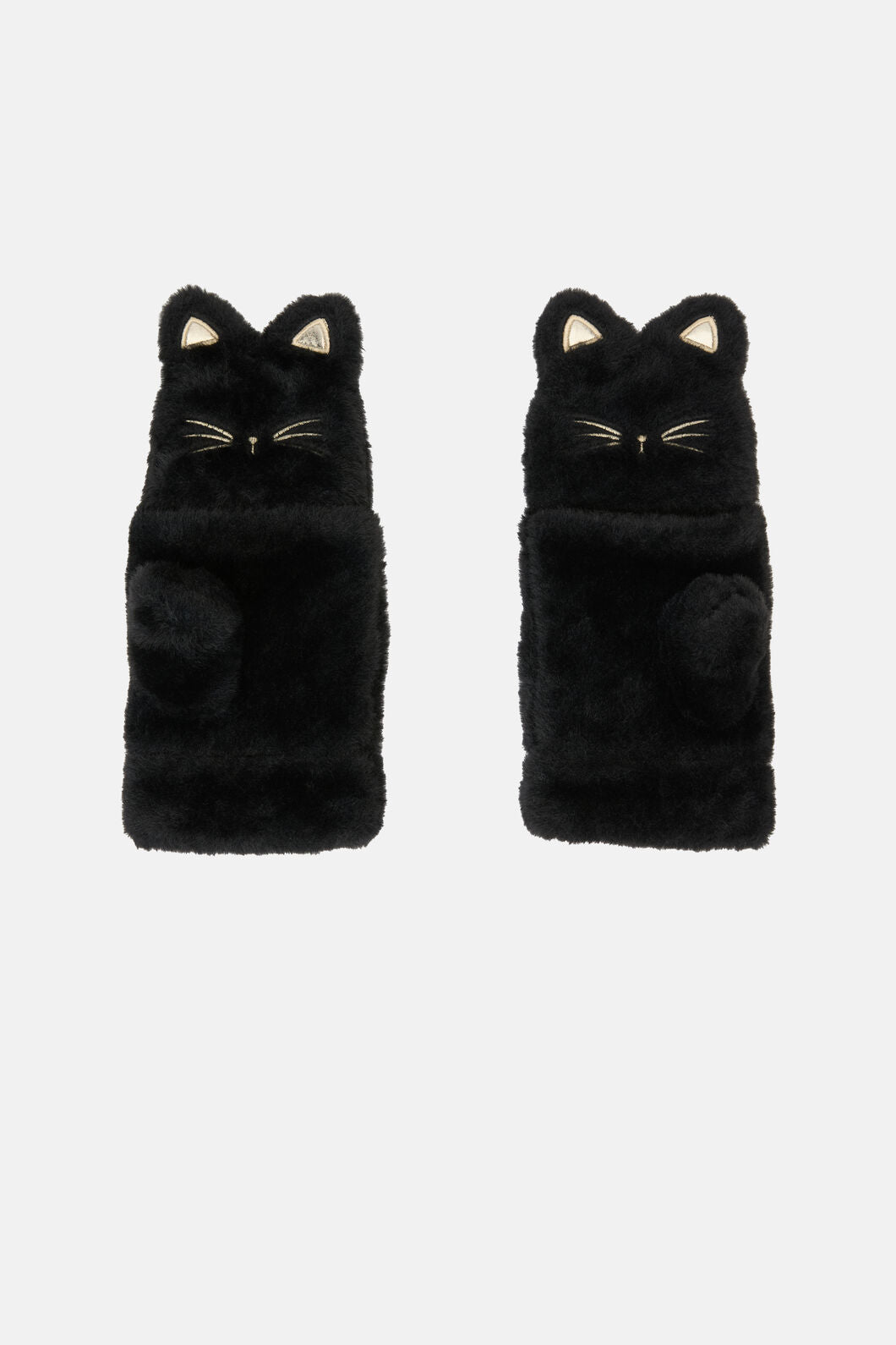 Dangerfield - Faux Fur Cat Mitten Gloves - black