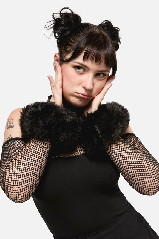 Dangerfield - Faux Fur Cuffs - black
