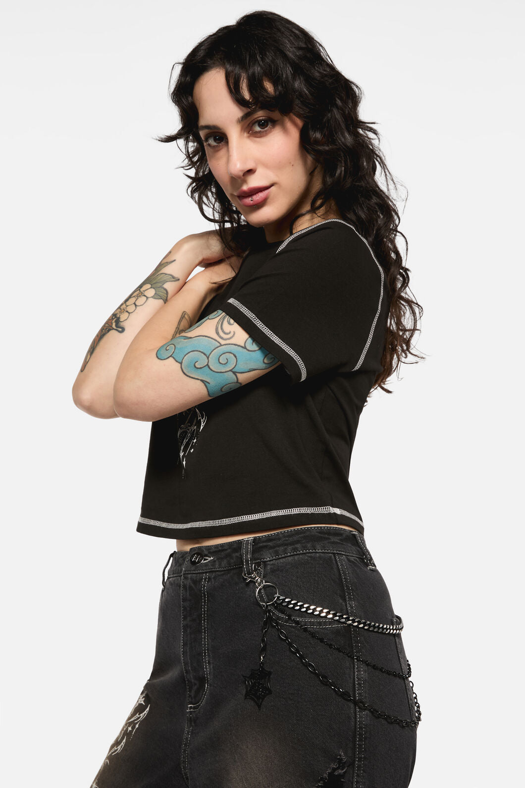Dangerfield - Jean Chain with Spiderweb - black