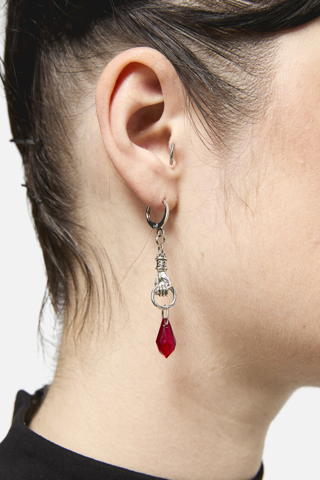 Dangerfield - Heart Hand Cuff Earring Set - silver