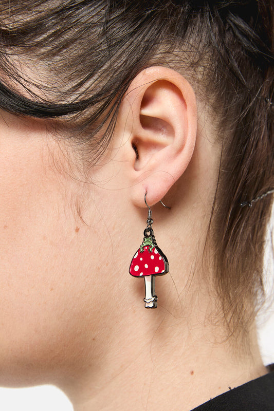 Dangerfield - Frog Shroom Earrings - red